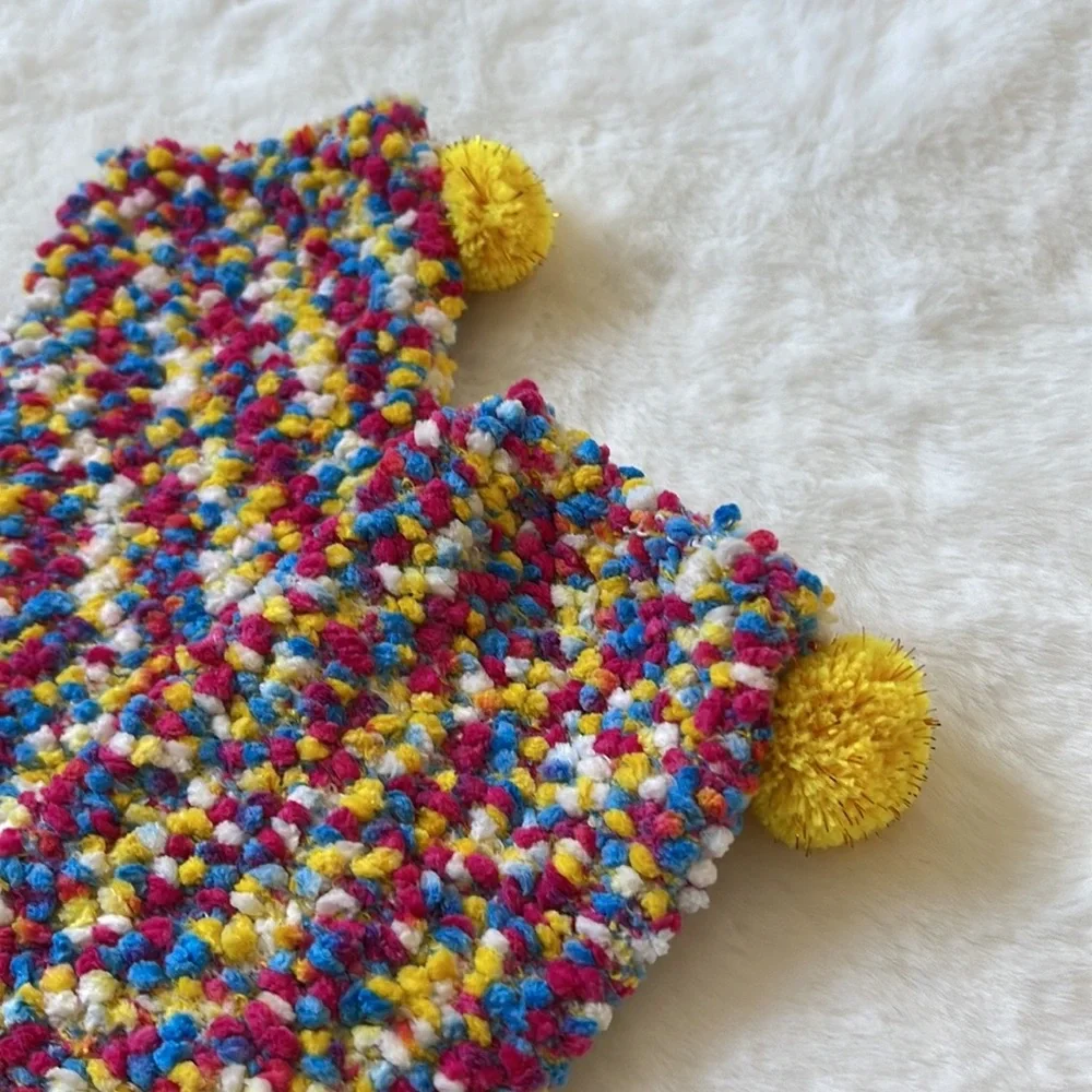 Confetti Cupcake Socks with Pom Poms in Box